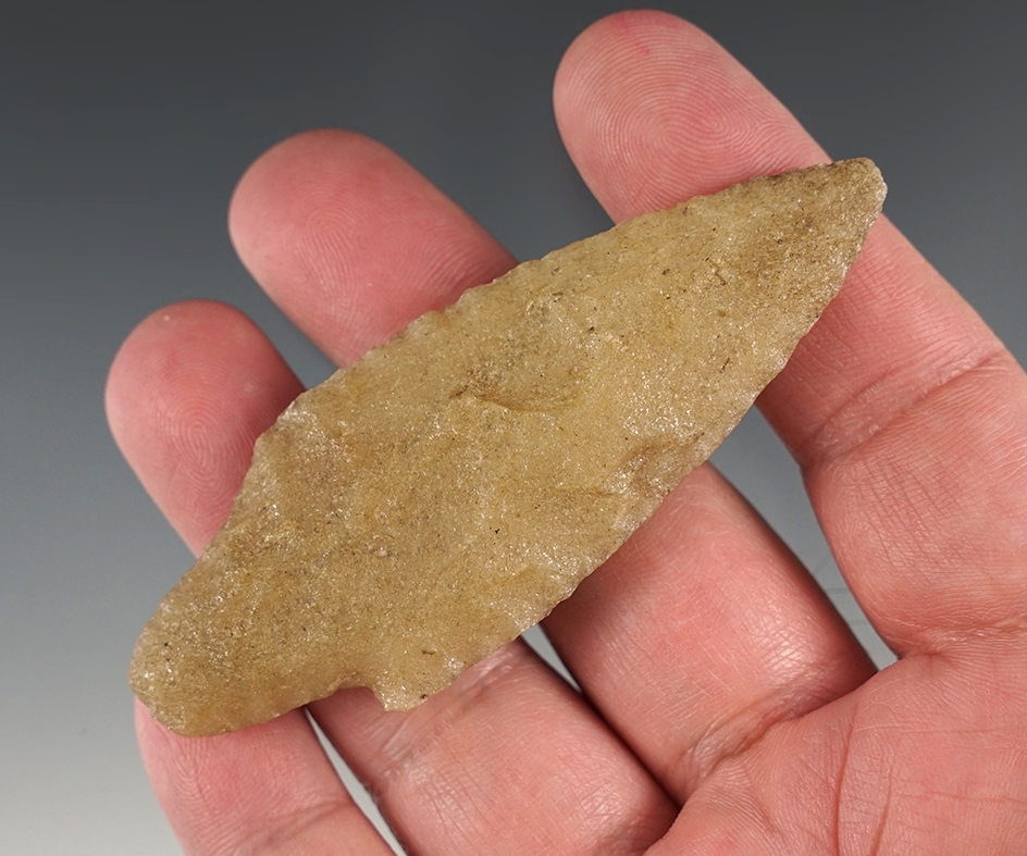 3 5/16" Adena that is beautifully flaked from Hixton silicified sandstone found in Wisconsin.