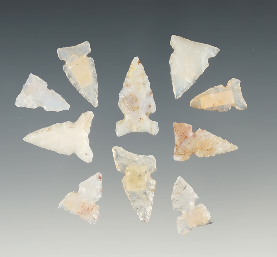 Set of 10 points found in New Mexico in 1952. The largest is 15/16".