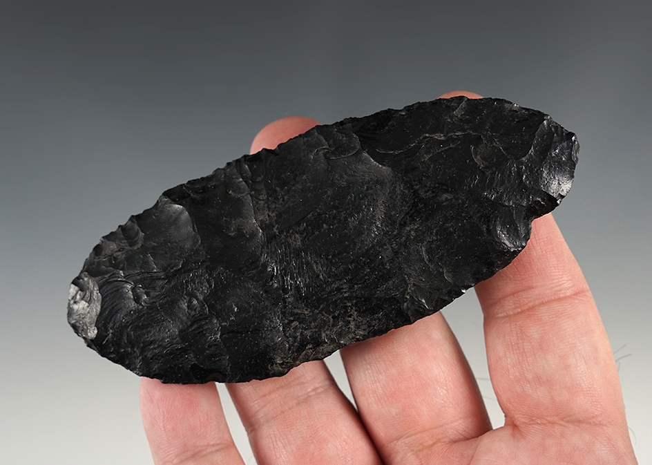 4 5/16" Bi-Pointed Blade found in Malheur Co., Oregon. Made from Obsidian.