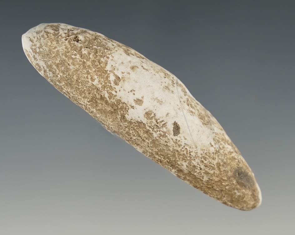 3 1/8" Elliptical atlatl weight - Maybe site, Klickitat County Washington. Ex. Lloyd McLeod.