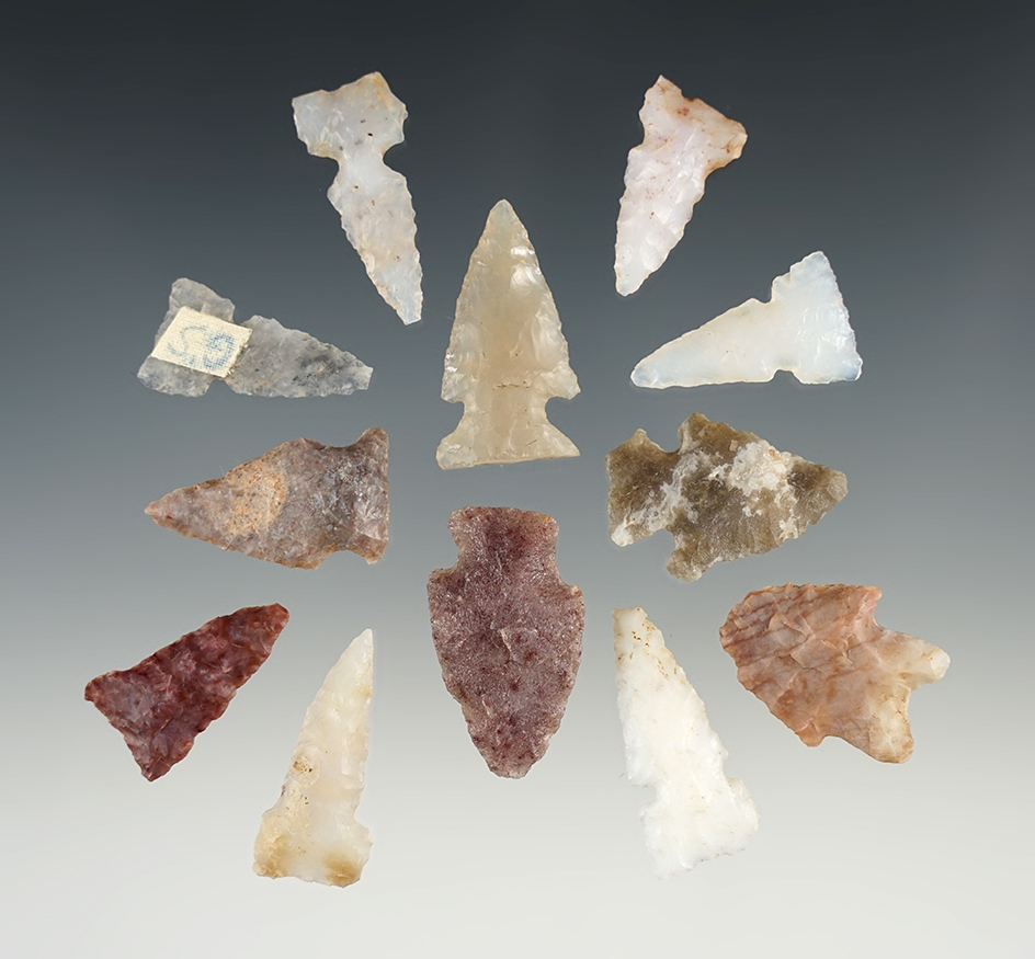 Set of 12 nice points found in New Mexico. The largest is 1 1/4".