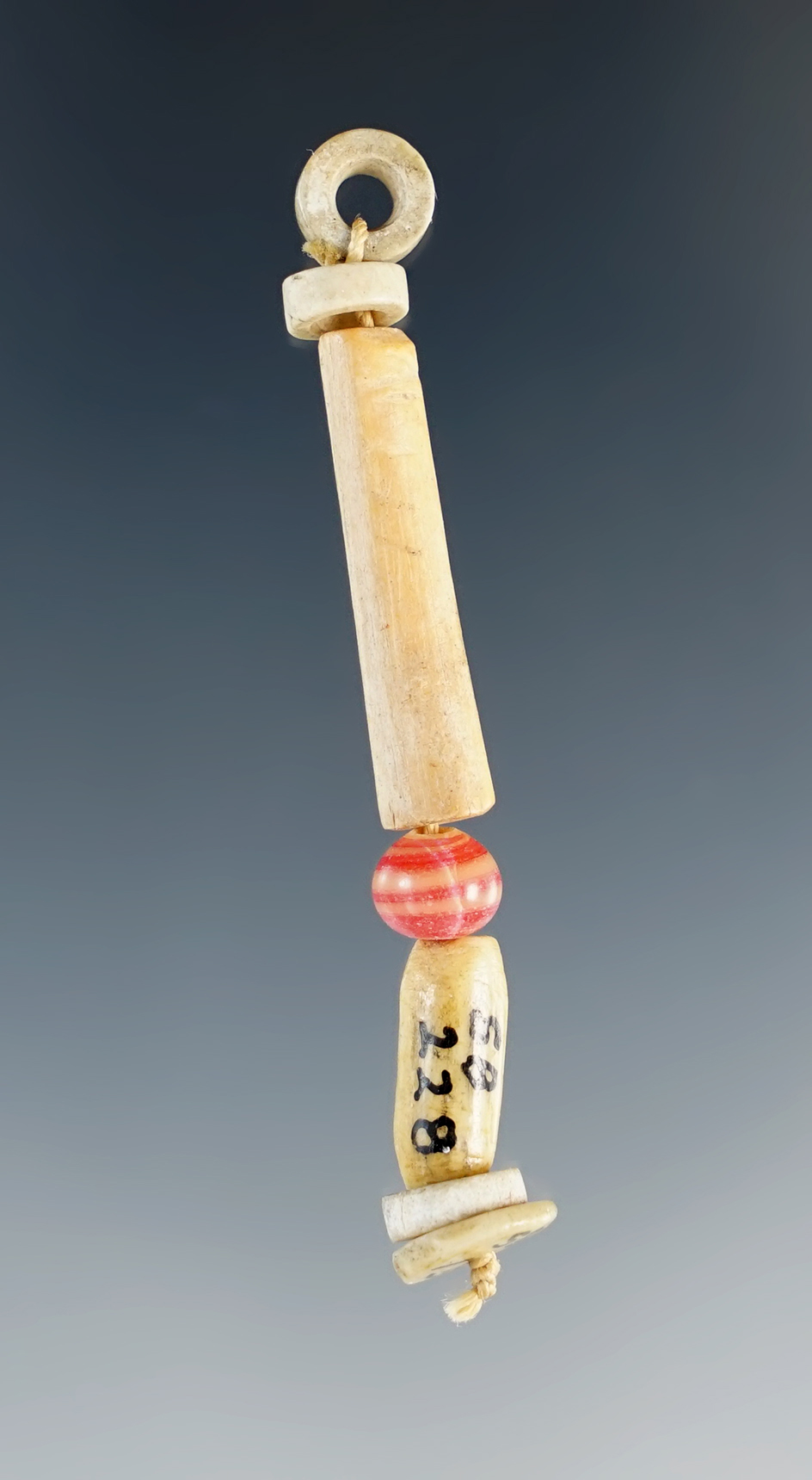 Set of Beads made from Bone, Shell and Glass. Found in Wasco Co., Oregon.