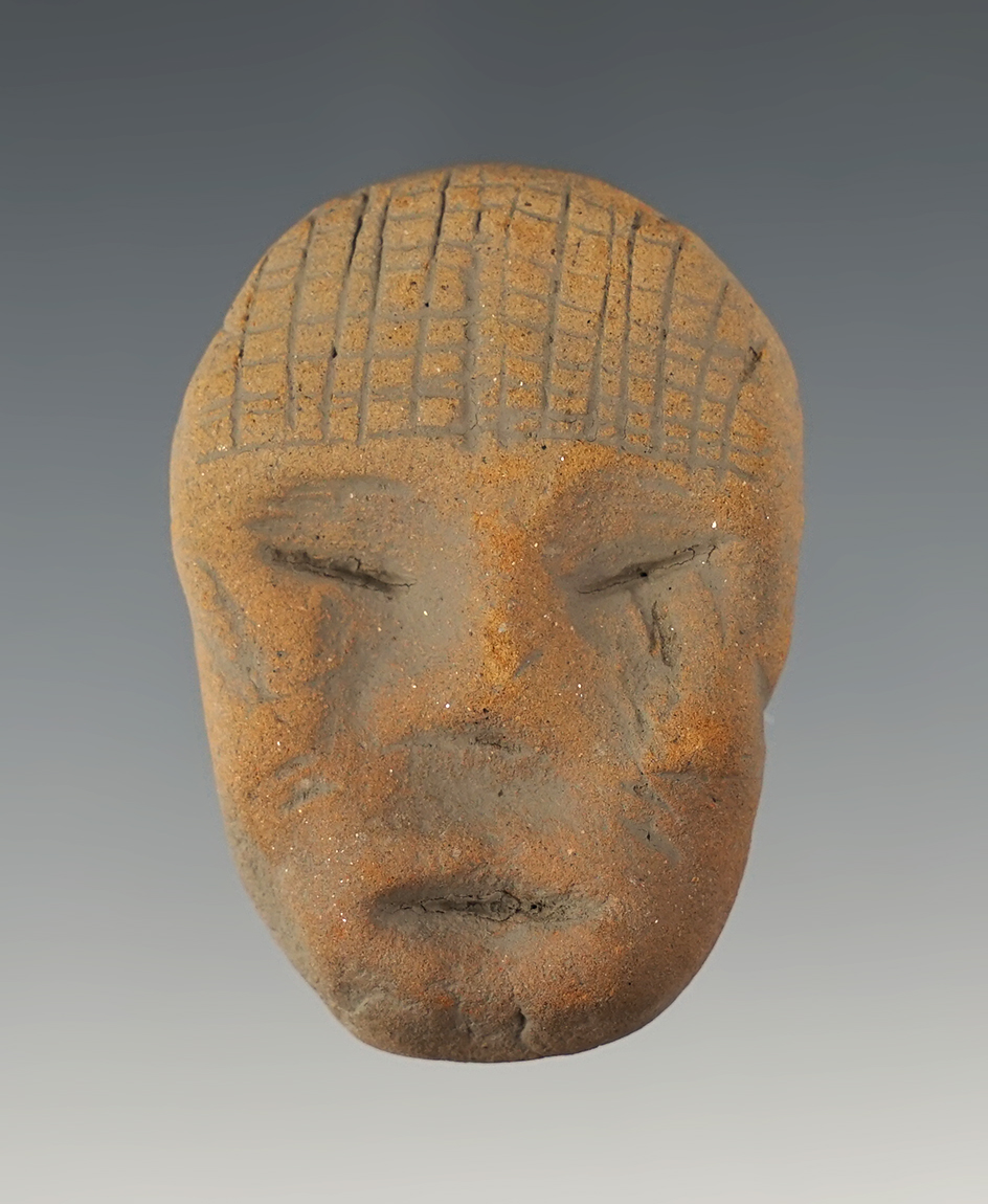Rare 1 7/8" Shoto Clay Head found close to the Herzog Site, Clark Co., Washington in the 1950's