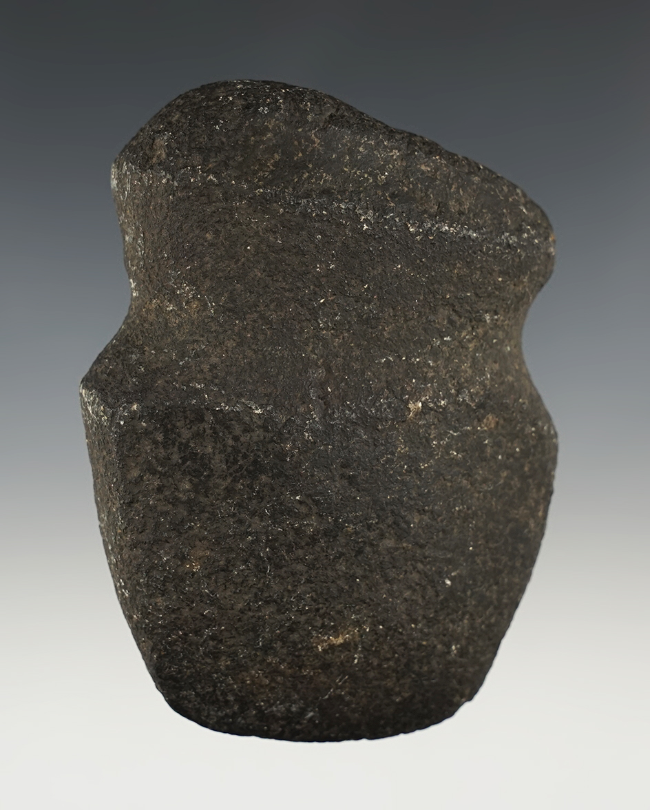 Heavily patinated 3 1/2" long Full Groove Axe found in Wood Co., Ohio. Ex. Kelly Tracy.