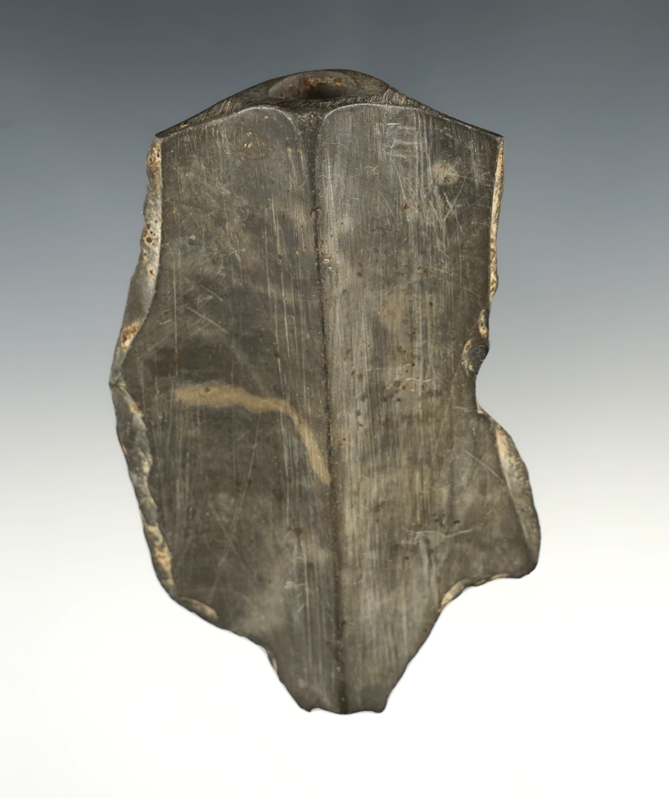 3 1/2" long Butterfly Bannerstone section. All damaged areas are ancient. Found in Ohio.