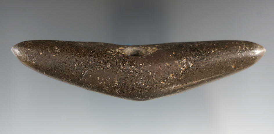 4 1/2" Pick Bannerstone made from Banded Slate, found in Wood Co., Ohio. 3 COAs.