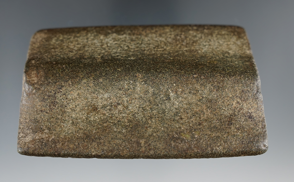 3 3/4" undrilled Bannerstone with a highly defined shape found in Ohio. Ex. Draeger Collection.