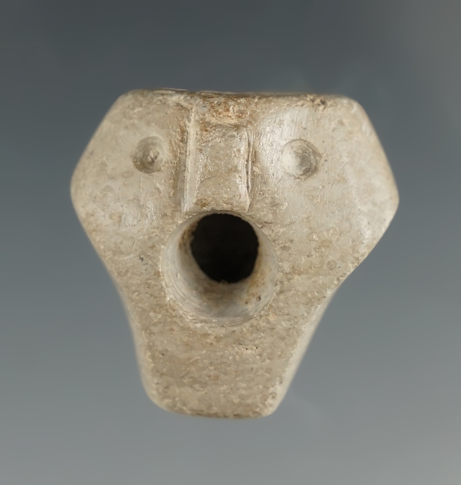 1" Human Effigy Pipe made from Pipestone. Found in Highland Co., Ohio. Comes with a Perino COA.