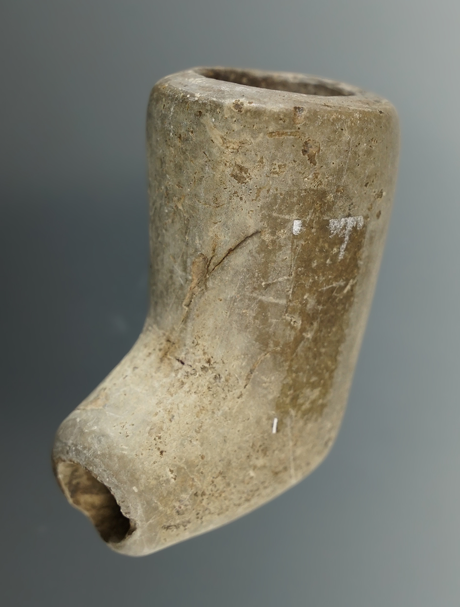 2" Stone Pipe found in Defiance Co., Ohio. Ex. Faben Collection.