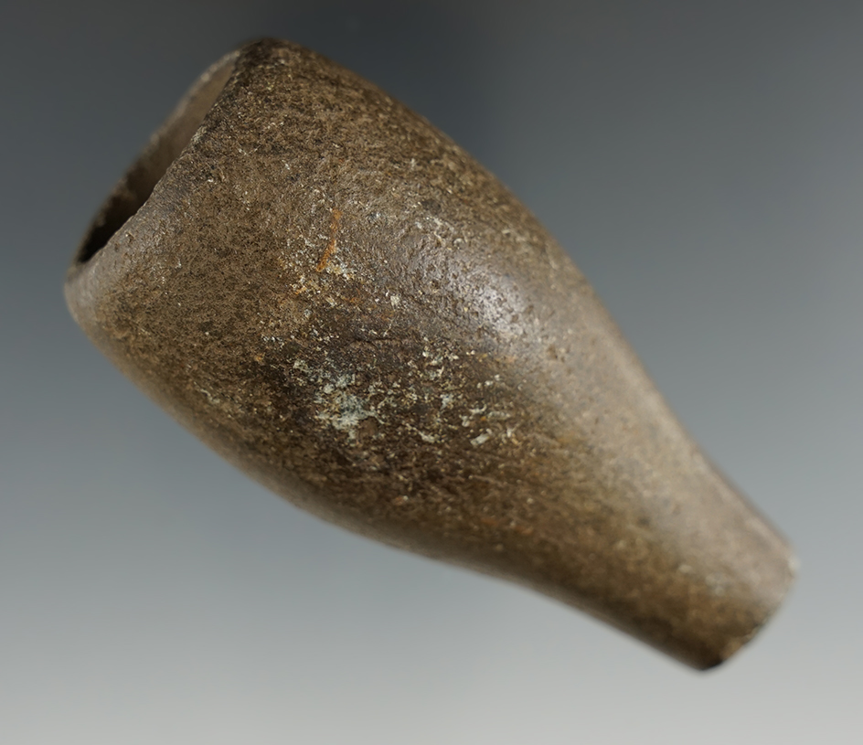 3 1/4" Adena Black End Tube Pipe found in Ross Co., Ohio.