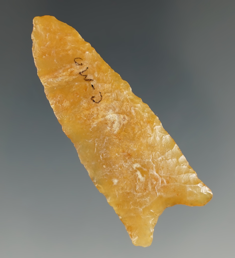 2 5/16" Allen made from beautiful orange translucent Agate, found in Morgan Co., Colorado. COA.