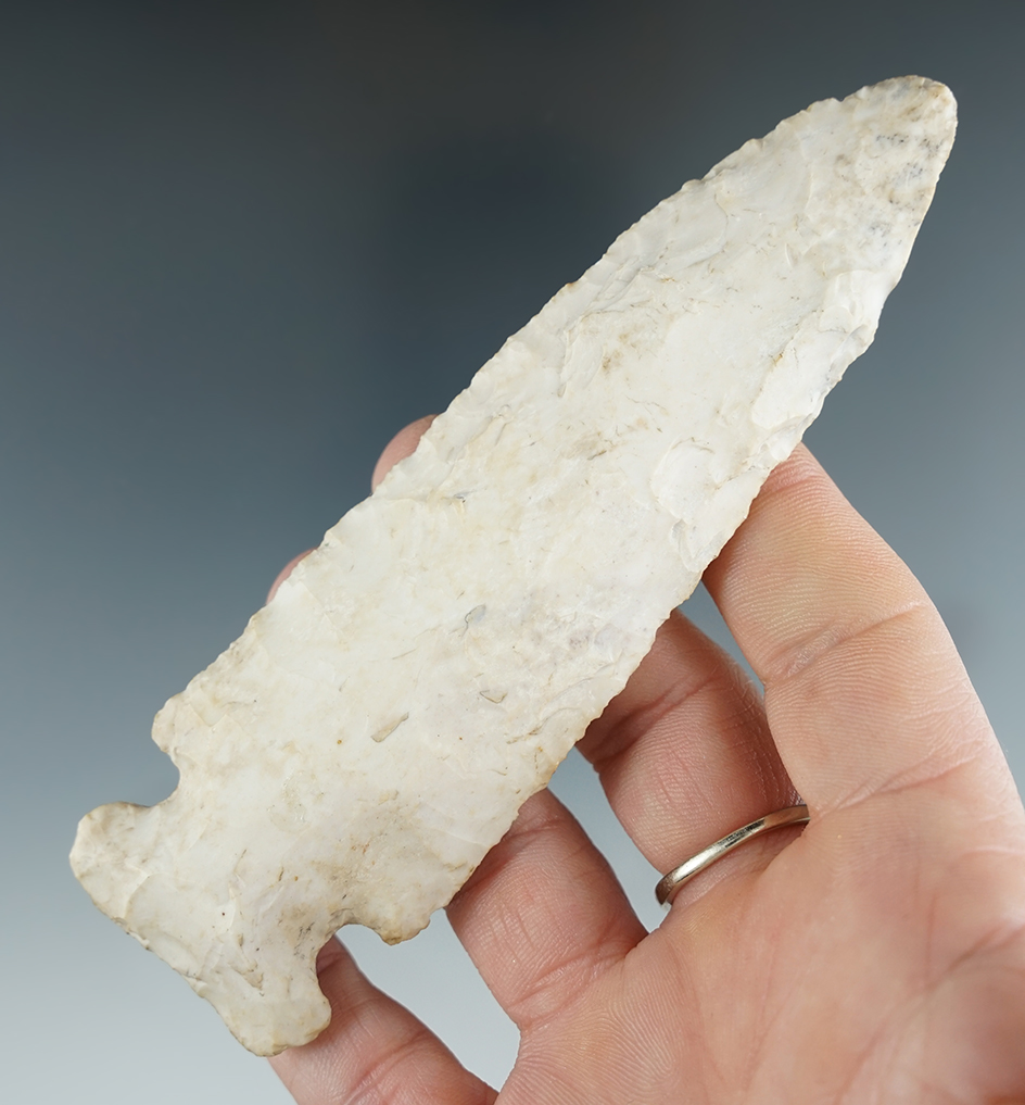 4 7/8" Graham Cave made from Burlington Chert, found in Missouri.