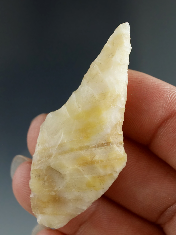 2 1/8" Cascade Drill made from Yellow-White Agate, found near the Columbia River.