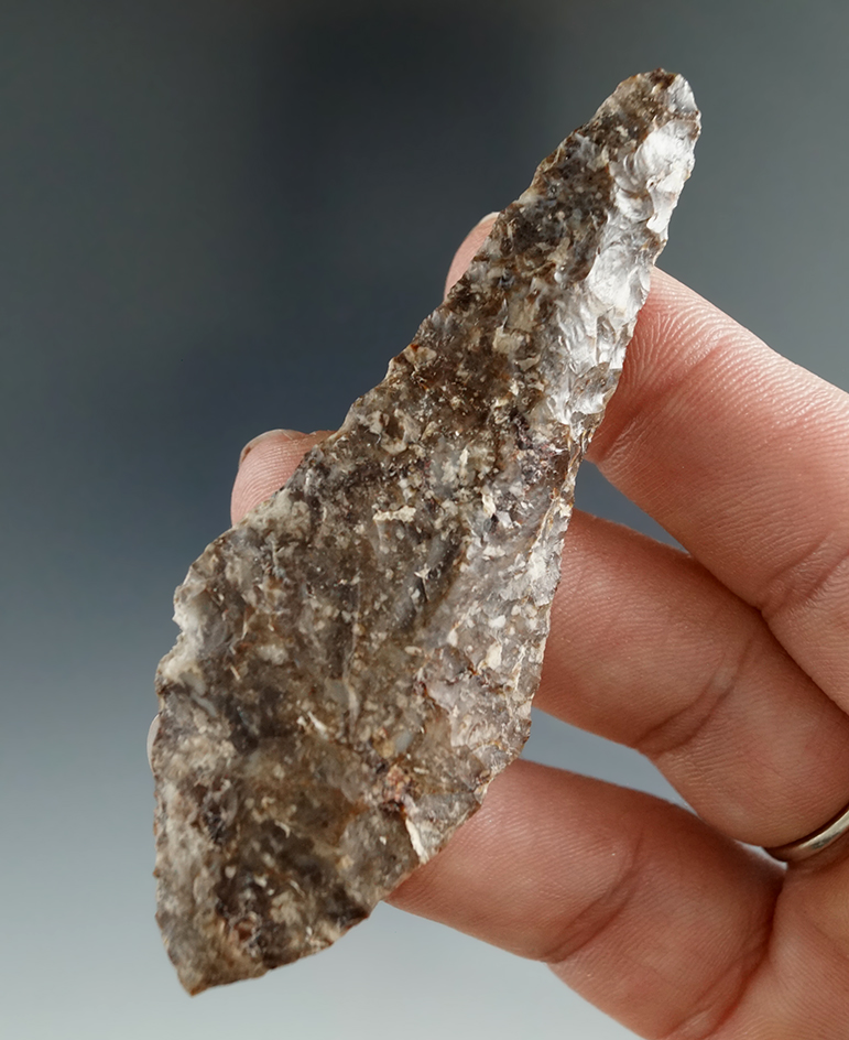 3 1/4" Shouldered Cascade Drill made from Brown Jasper, found near the Columbia River.