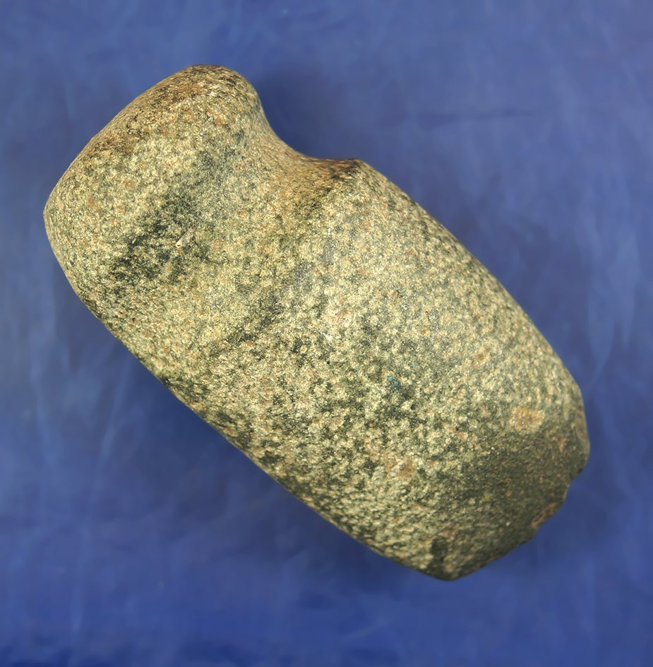 3 3/4" Long 3/4 Grooved Midwestern Hardstone Axe. Ex. Keith Glasscock Collection.