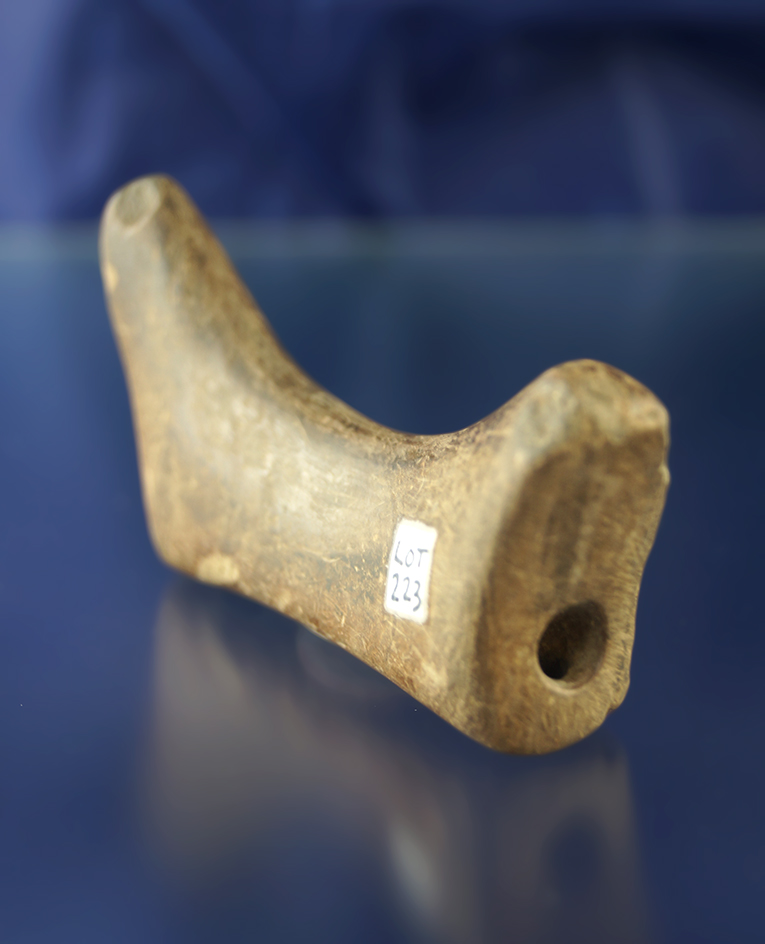 3 1/4" Birdstone found in Noble Co., Indiana. Ex. Victor Hedley Collection. Perino COA.