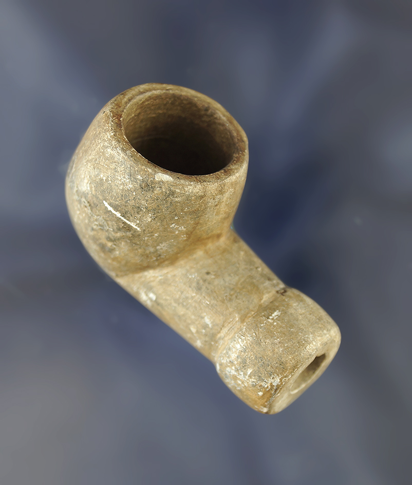 Nicely crafted 2" Stylized Stone Pipe found in Pike Co., Ohio.