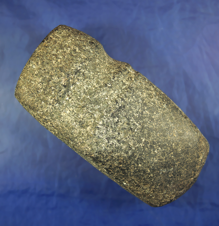 5 3/8" Long Double 3/4 Groove Axe which was used as a Hammerstone. Found in Missouri.