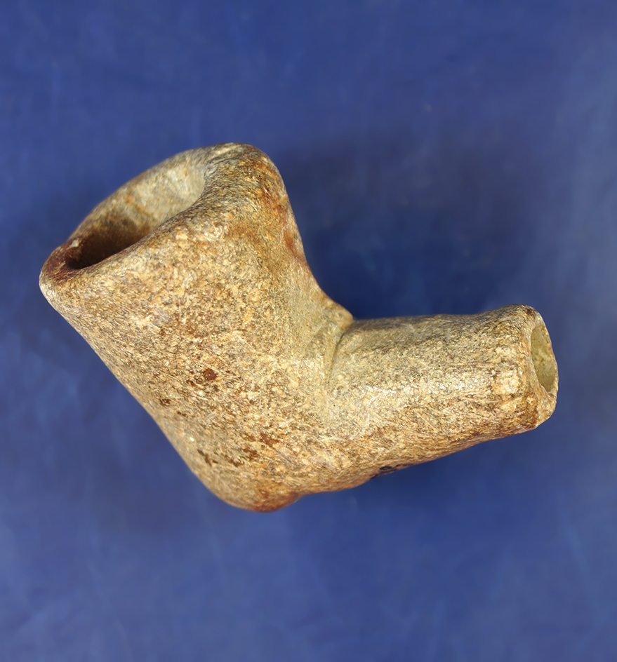 2" Carved Steatite Pipe that is well patinated, found near Boone, North Carolina.