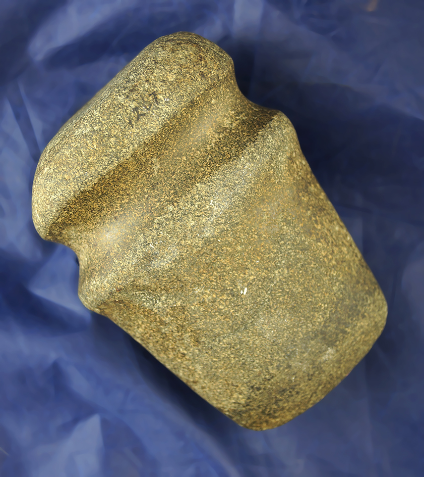 Well defined 4 1/2" Raised Ridge Full Groove Axe, found in Warren Co., Ohio.