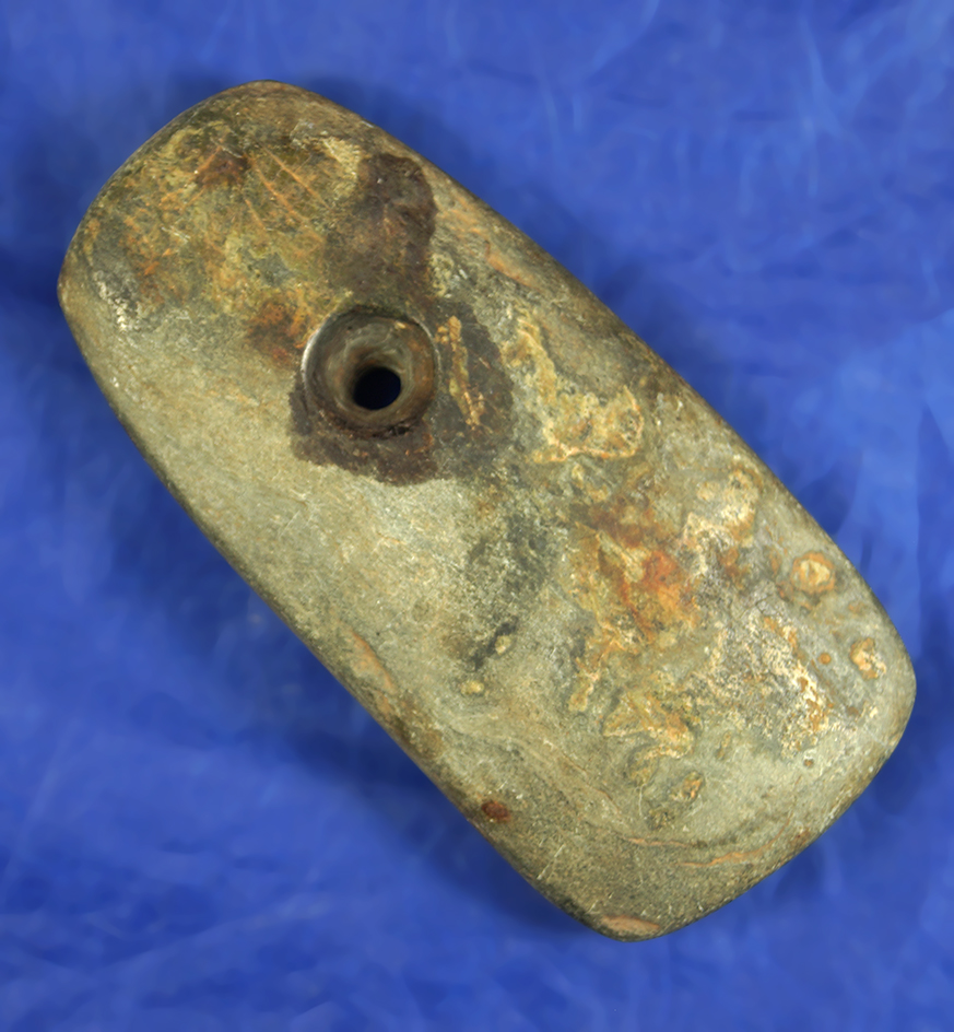 4 1/4" Pendant made from Green Slate, found in Michigan. Ex. Von Hilliard Collection. Dickey COA.