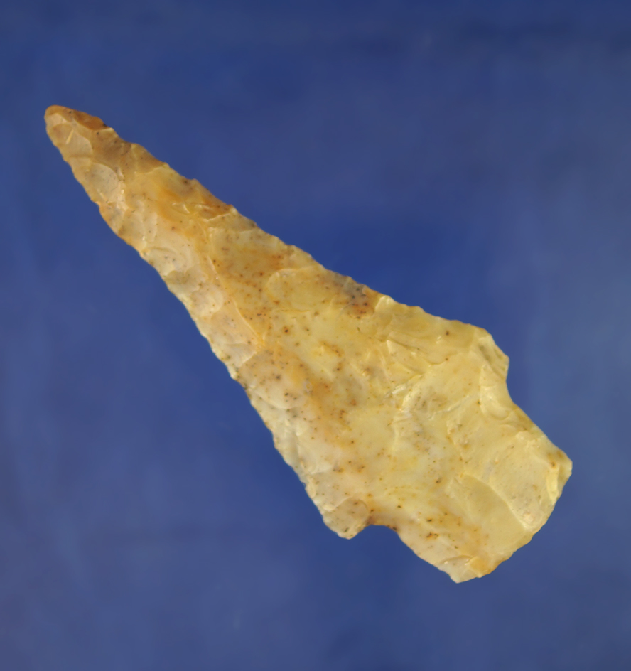 3 7/8" Flint Ridge Flint Hopewell Drill found in Tuscarawas Co.,  Ohio.