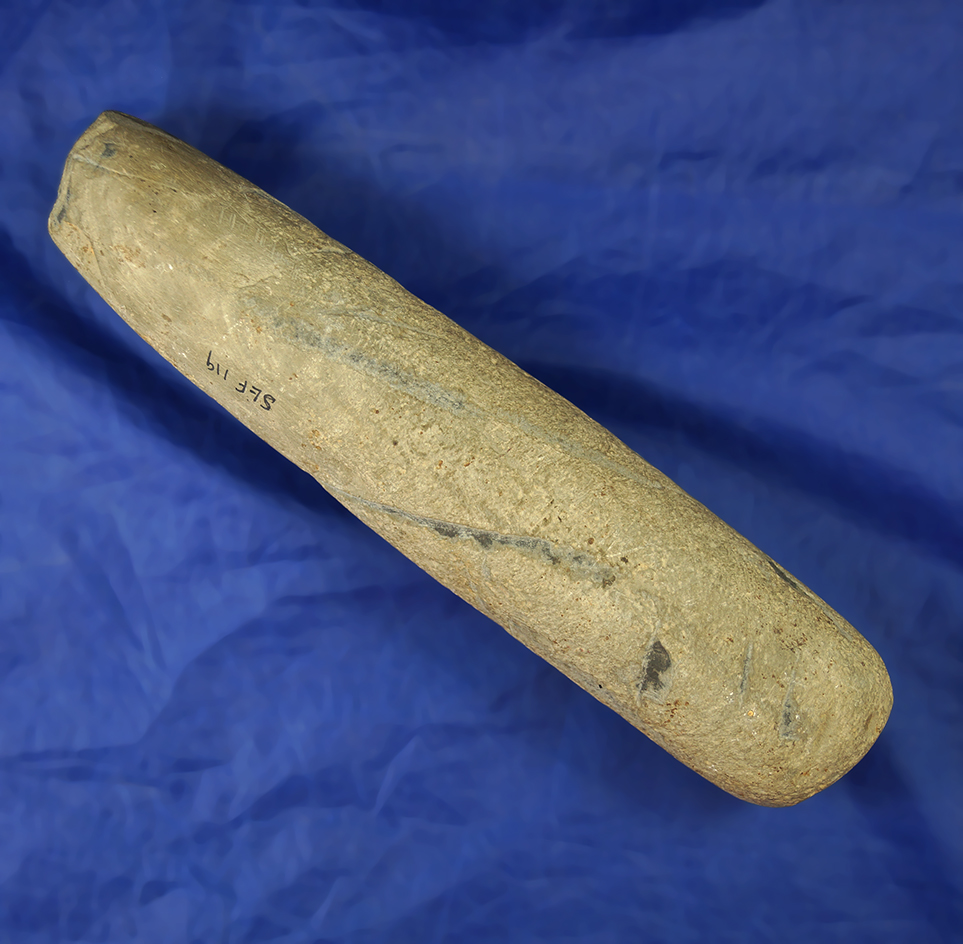 7 15/16" Slate Pipe Preform found in Ohio with drilling just started at one end.