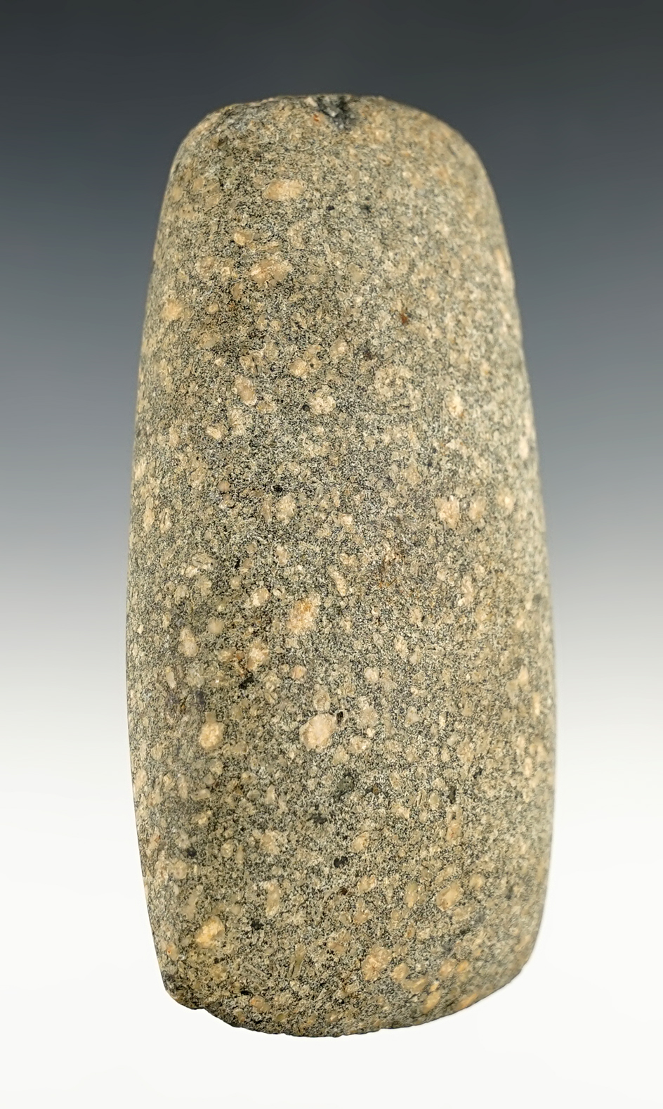 Nicely polished 4 1/2" Hardstone celt found in Armstrongs Mills, Belmont Co., Ohio.