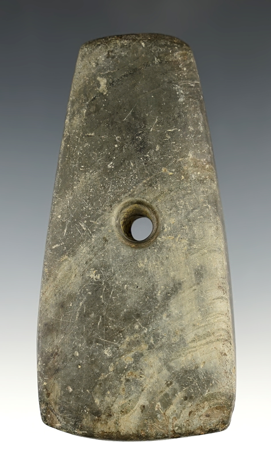 4 1/16" Trapezoidal Pendant - Darke Co., Ohio. Ex. Mumaw, Jardine, Ron Thiebeau, Osmon.