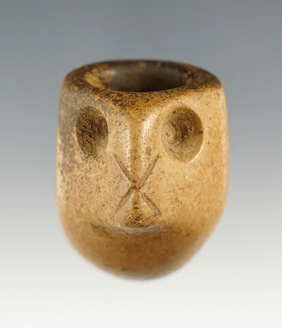 1 3/4" Effigy Pipe found in Ohio. Made from Pipestone.