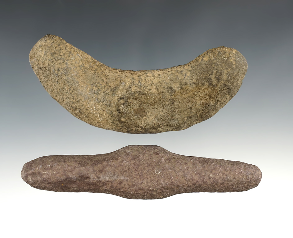 Pair of Bannerstone Preforms found in the Eastern U.S. The largest is 5" long.