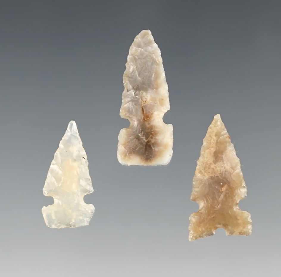 Set of 3 fine New Mexico points. The largest is 1 1/8".