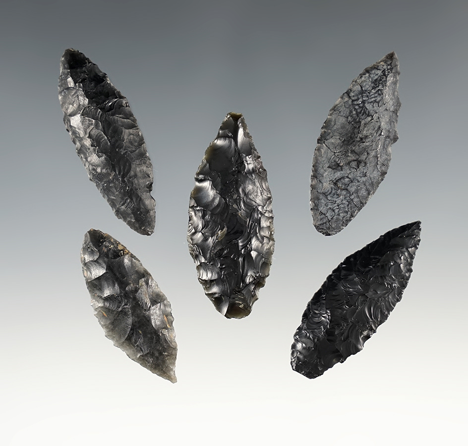 Set of 5 Cascades found in Oregon. The largest is 2".