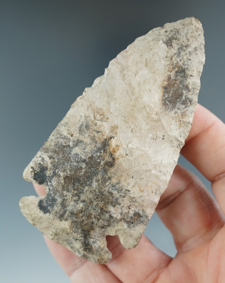 3 3/8" Archaic Cornernotch Knife found in Montgomery Co., Missouri.