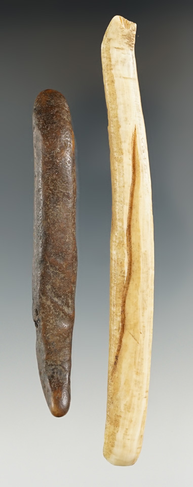 Pair of Inuit sinew wrappers, largest is 5 1/4". Found in Alaska.