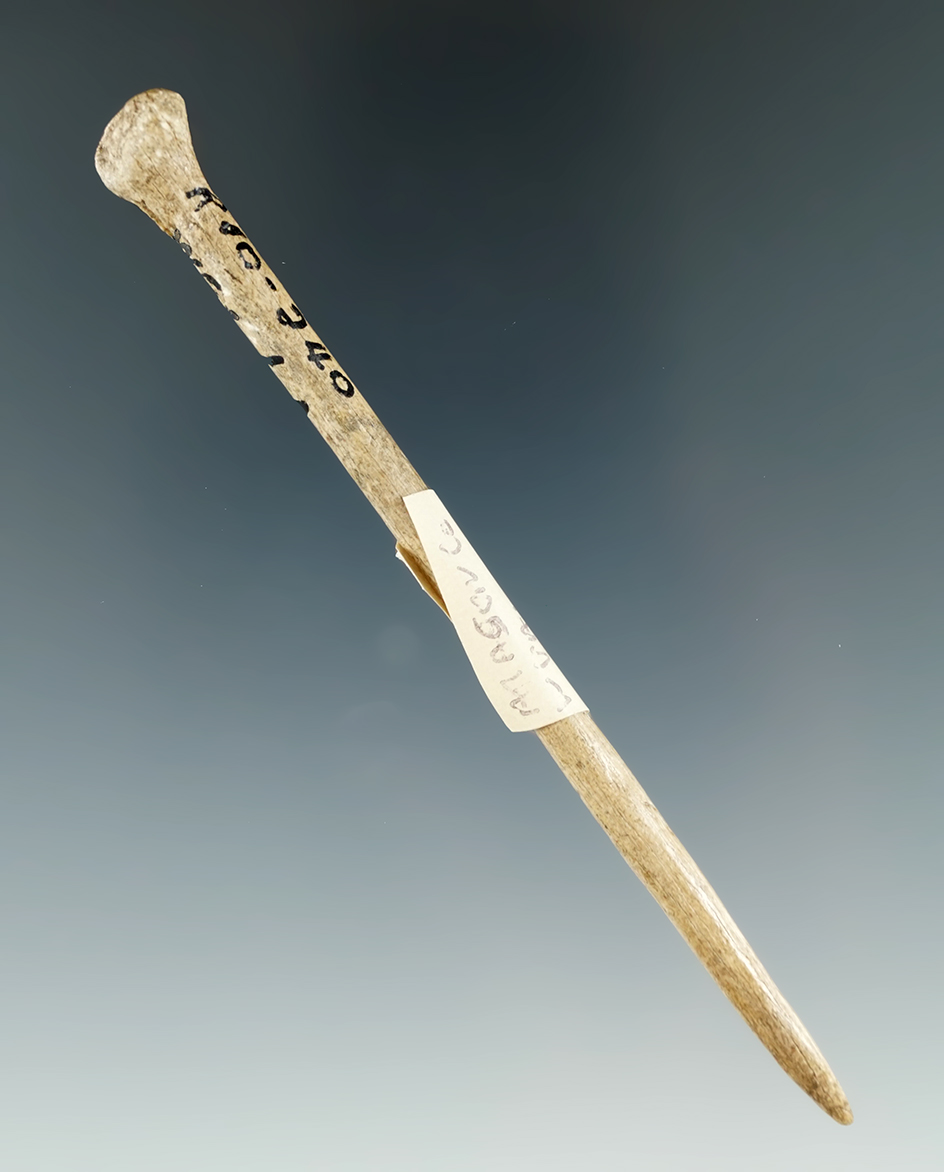 Nicely made and well patinated 4 3/8" Bird Bone Awl or Hairpin found in West Virginia.