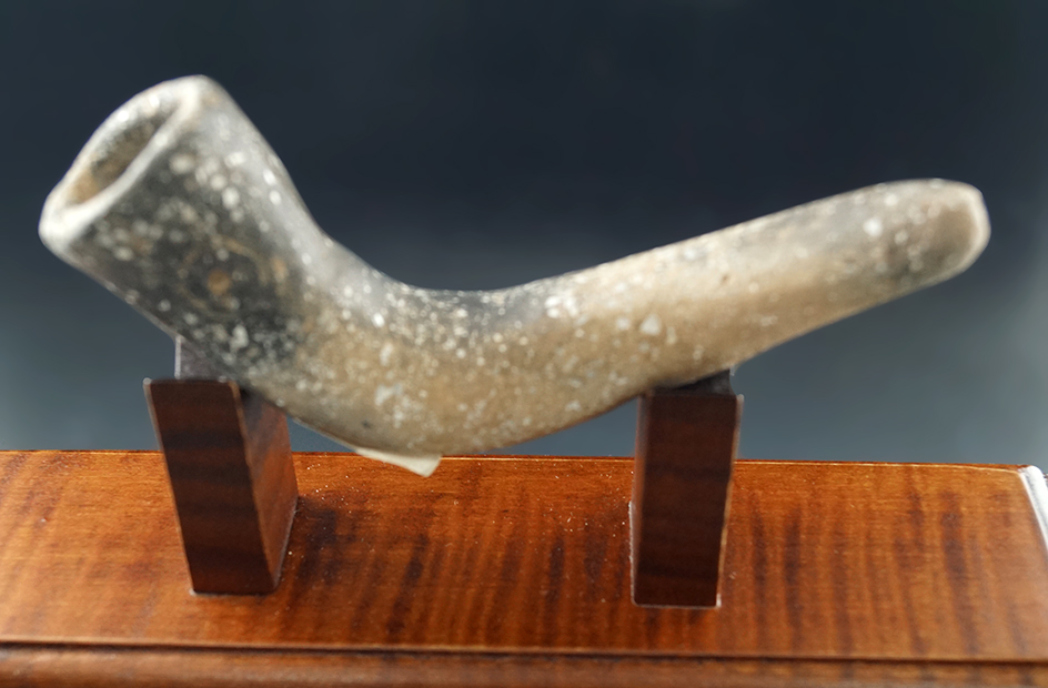 5" Long shell tempered Clay Pipe in solid condition found in Roane Co., Tennessee.