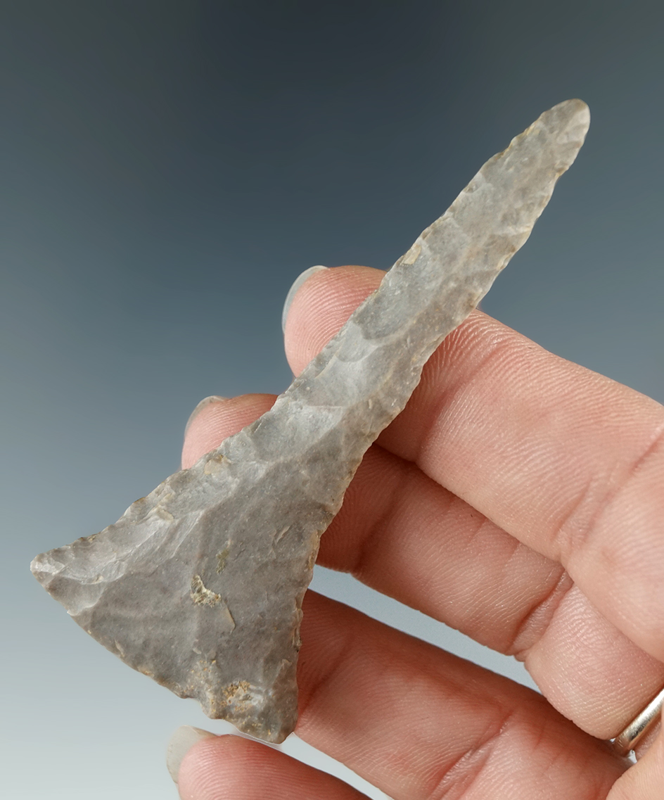 2 13/16" Adena Drill found in Indiana. Ex. Lar Hothem.