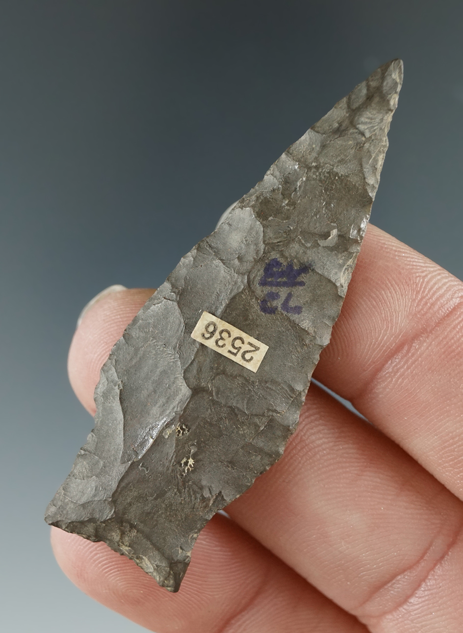 2 1/4" Stemmed Dart Point found in New York.