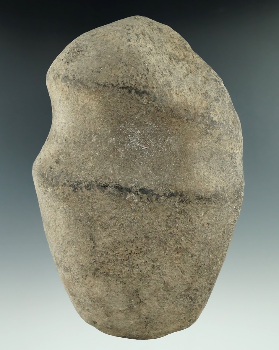 6 3/16" Long 3/4 Grooved Axe found in New Jersey with some ancient damage to poll area.