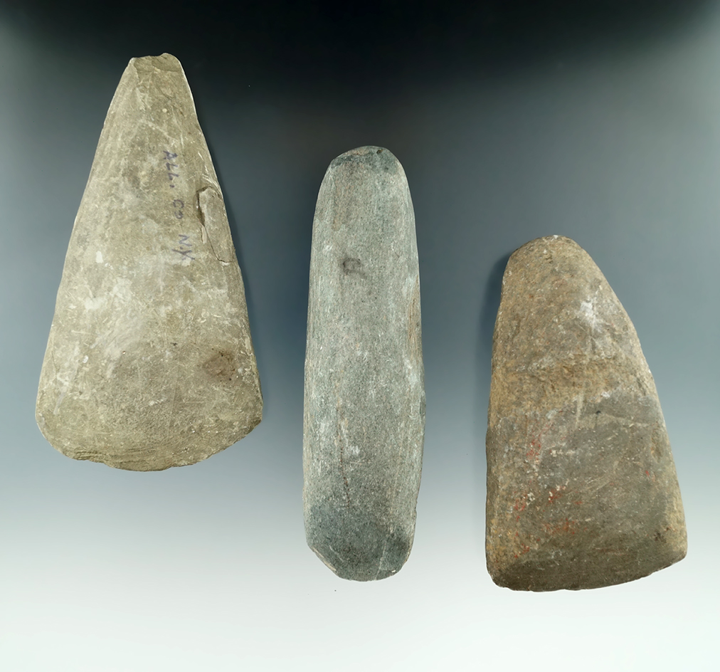 Pair of Celts found in New York, largest is 3 5/16".