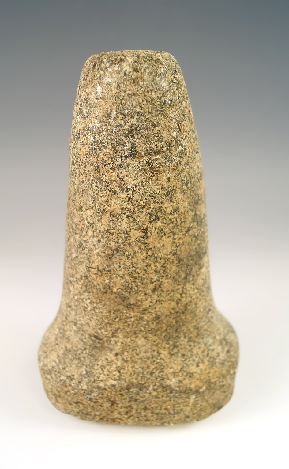 Nicely styled 6" tall Granite Bell Pestle found in Licking Co., Ohio.