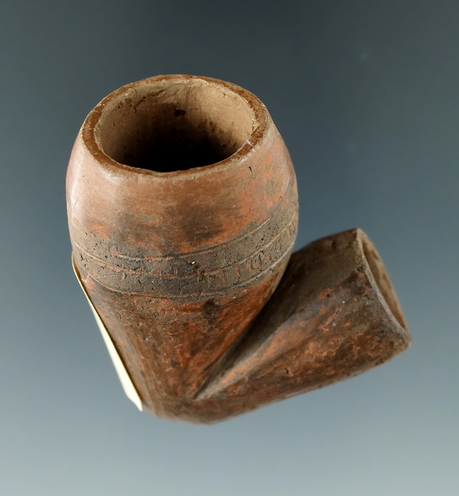 1 7/8" Whittlesey Pipe made from clay in excellent condition found in Cuyahoga Co., Ohio.