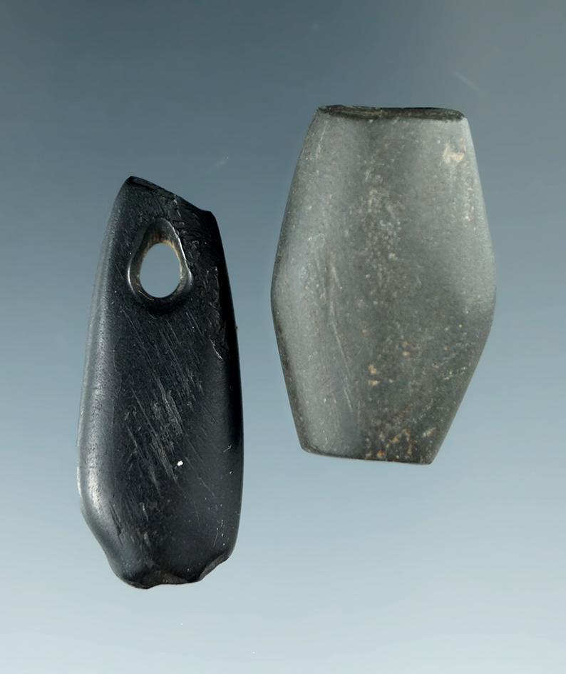 Pair of Ornaments made from Slate found in New York.