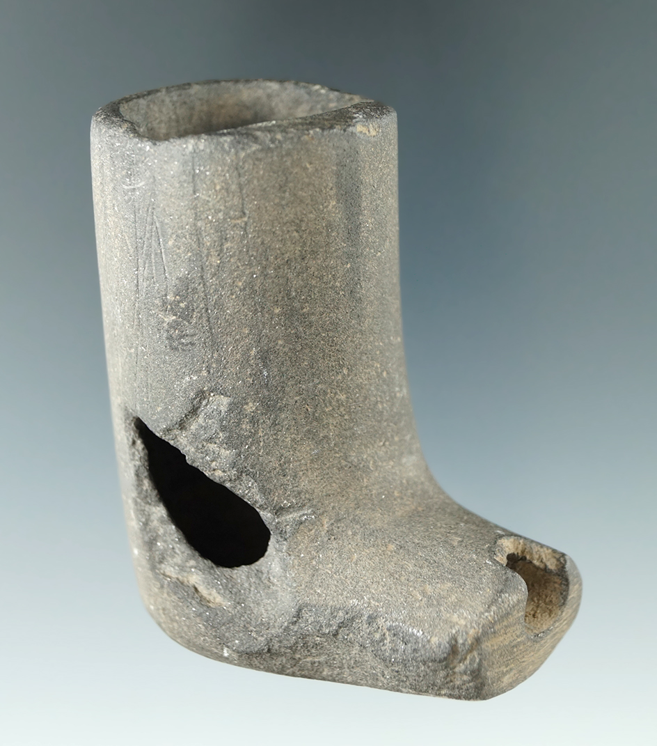 2 5/16" Tall Sandstone Pipe found in southern Ohio near the Ohio River near Rush Run.