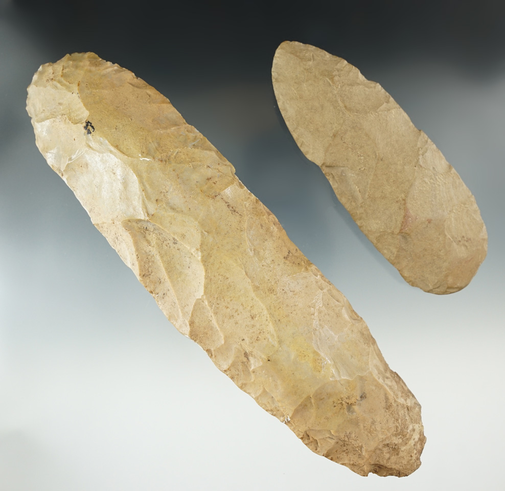 Pair of Flint Celts found in Kentucky, largest is 8 1/2".  Ex. Henry English collection.