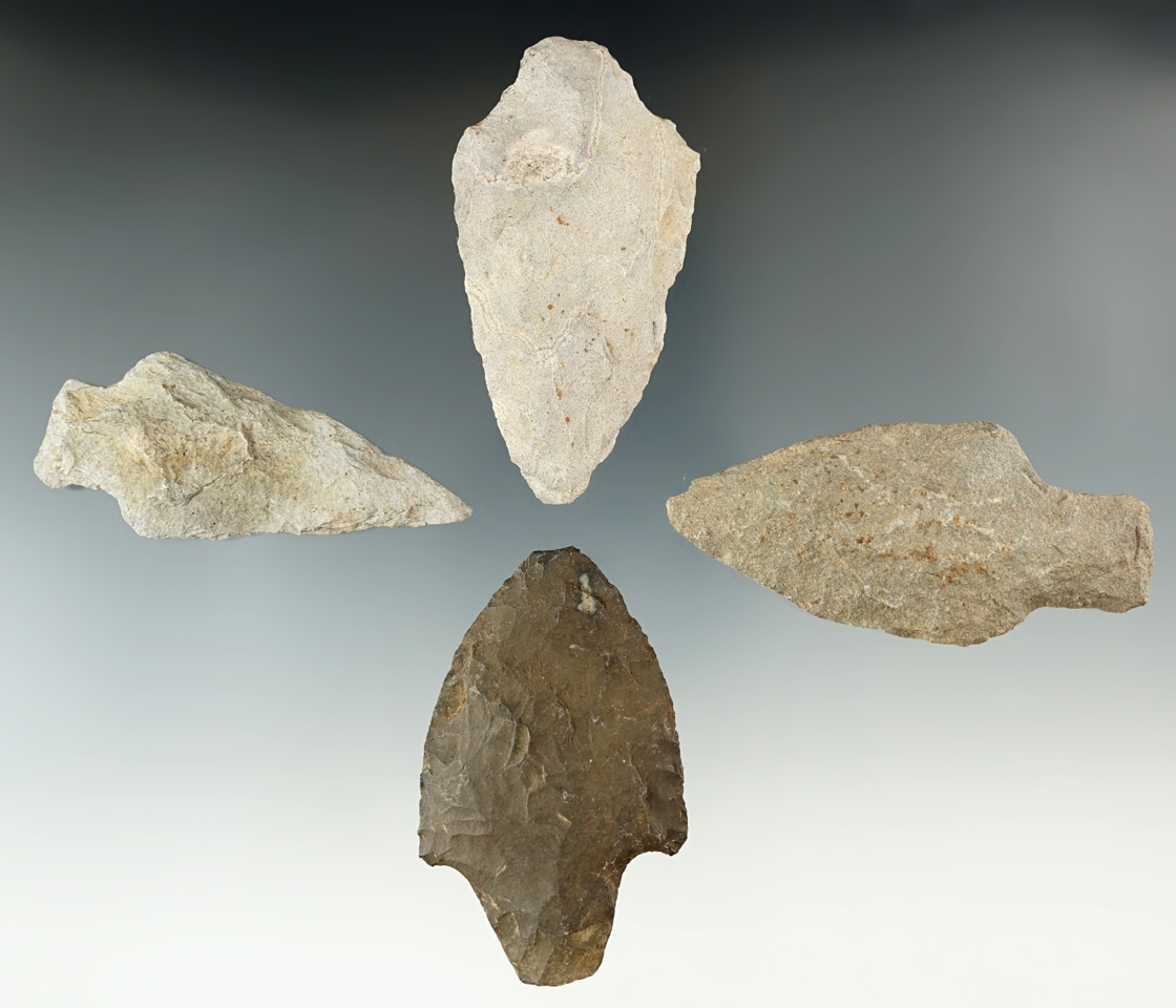 Set of four points found on 3 mile Island, Dauphin County Pennsylvania in the 1930s.