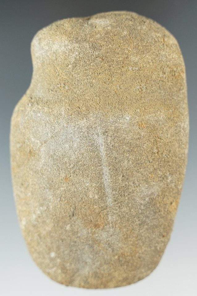3 13/16" long 3/4 grooved sandstone Axe found by Raymond Powell in New Jersey.
