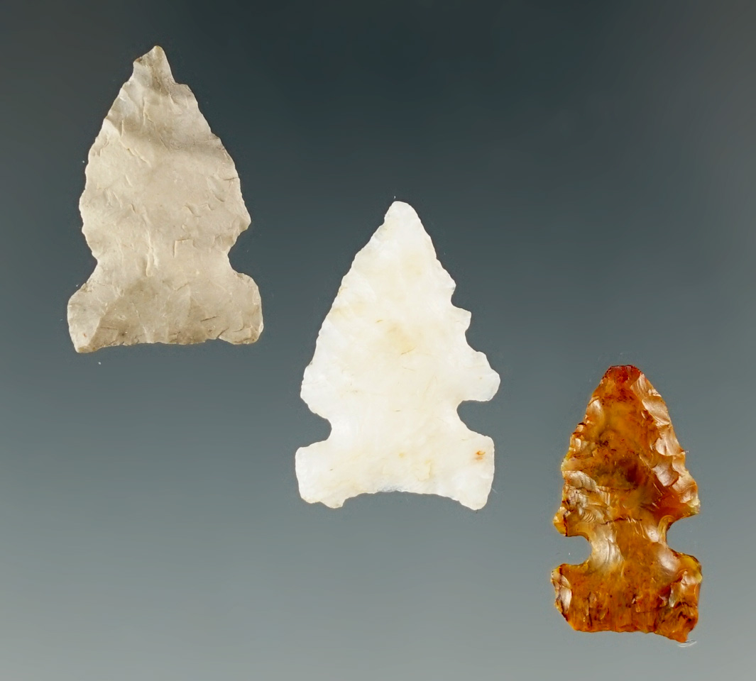 Set of 3 arrowheads  from the Southwest - four corners area.  Largest is 3/4".