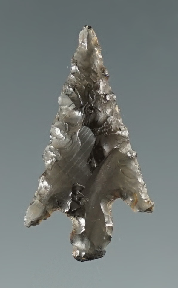 7/8" obsidian bird point that is nicely translucent found in the four corners area.